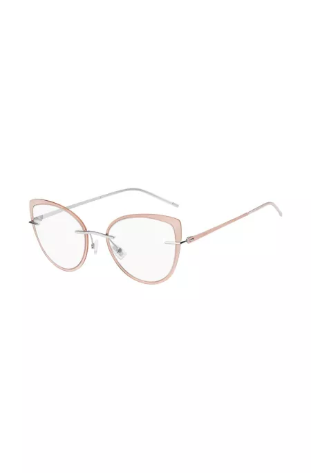 Rimless optical frames with coloured contours