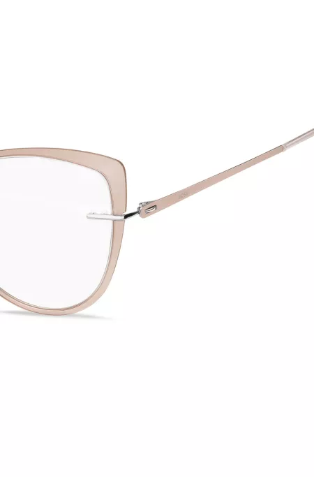 Rimless optical frames with coloured contours