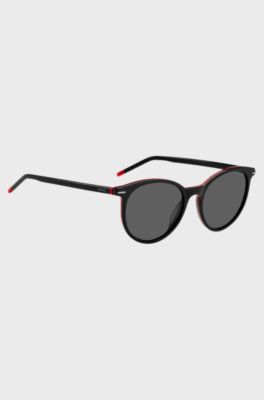 Black-acetate sunglasses with red details, Assorted-Pre-Pack