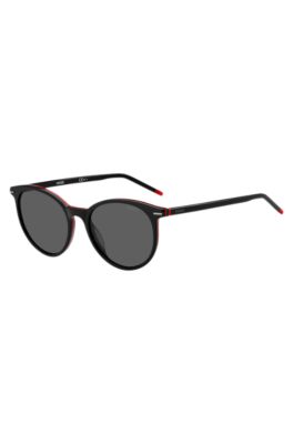 Black-acetate sunglasses with red details, Assorted-Pre-Pack