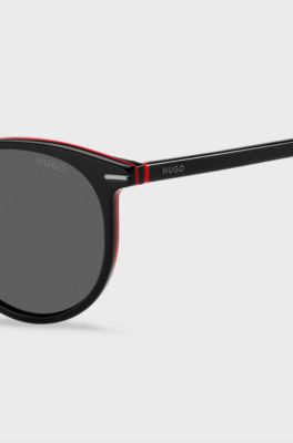 Black-acetate sunglasses with red details, Assorted-Pre-Pack