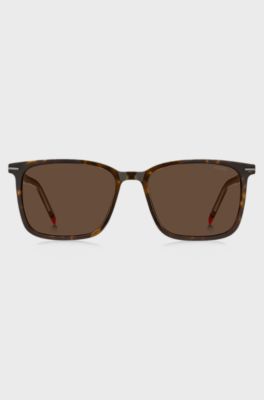 Havana-acetate sunglasses with red details, Assorted-Pre-Pack