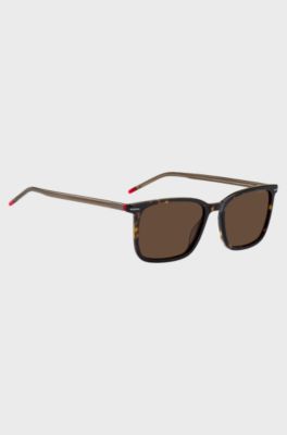 Havana-acetate sunglasses with red details, Assorted-Pre-Pack