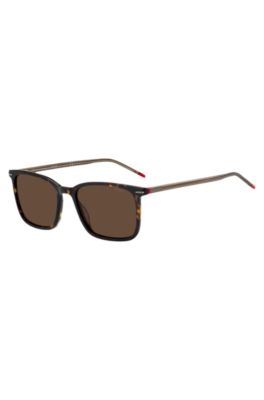 Havana-acetate sunglasses with red details, Assorted-Pre-Pack