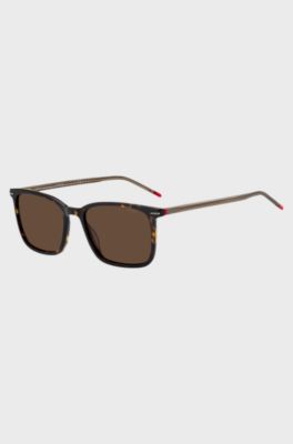 Havana-acetate sunglasses with red details, Assorted-Pre-Pack