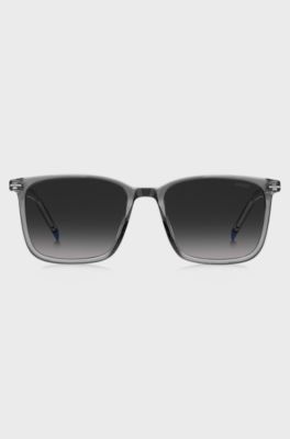 Grey-acetate sunglasses with red details, Grey