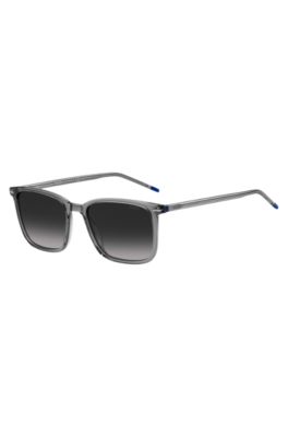 Grey-acetate sunglasses with red details, Grey