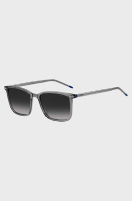 Grey-acetate sunglasses with red details, Grey