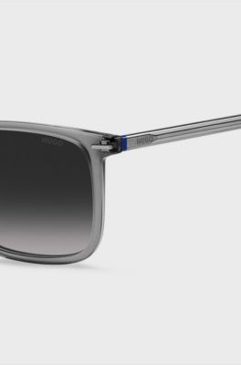 Grey-acetate sunglasses with red details, Grey