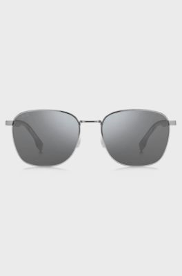 Metal-frame sunglasses with branded acetate temples, Assorted-Pre-Pack
