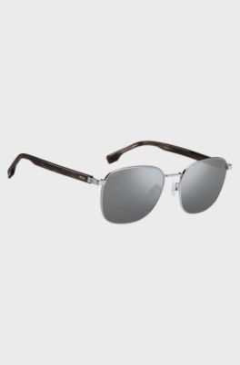 Metal-frame sunglasses with branded acetate temples, Assorted-Pre-Pack