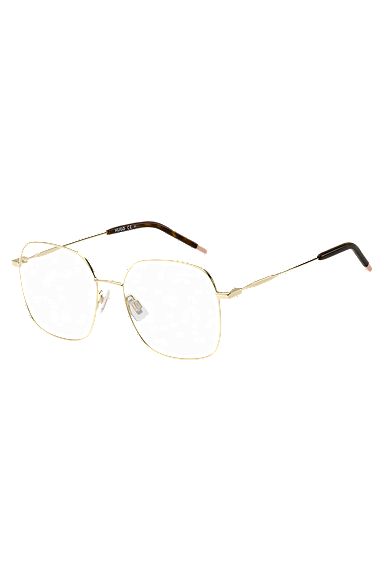 Gold-tone optical frames with Havana-acetate end tips, Assorted-Pre-Pack