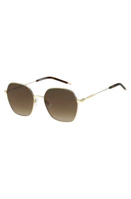 Gold-tone sunglasses with Havana-acetate end-tips, Assorted-Pre-Pack
