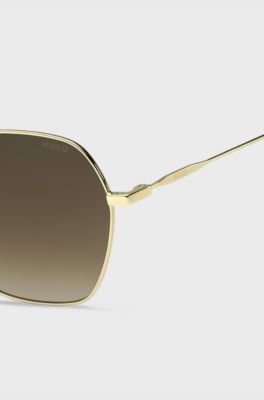 Gold-tone sunglasses with Havana-acetate end-tips, Assorted-Pre-Pack