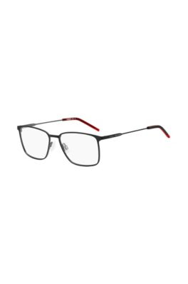 HUGO - Full-metal optical frames with red end-tips