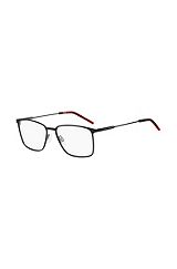 Full-metal optical frames with red end-tips, Assorted-Pre-Pack