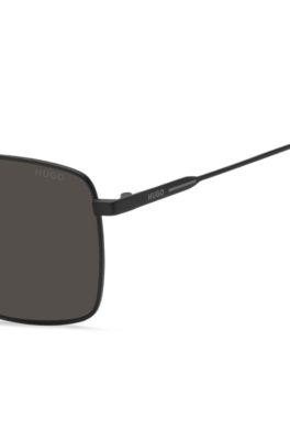 Double-bridge sunglasses in metal with red end-tips, Assorted-Pre-Pack