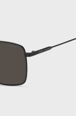 Double-bridge sunglasses in metal with red end-tips, Assorted-Pre-Pack