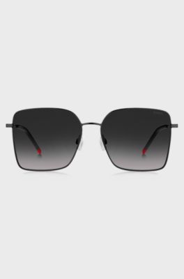 Black-metal sunglasses with red end-tips, Assorted-Pre-Pack