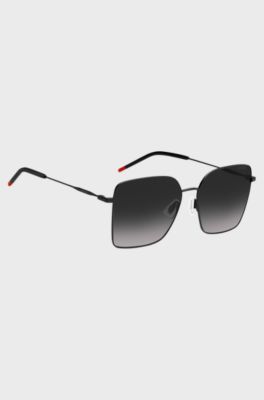Black-metal sunglasses with red end-tips, Assorted-Pre-Pack