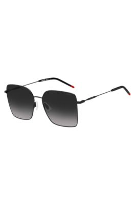 Black-metal sunglasses with red end-tips, Assorted-Pre-Pack