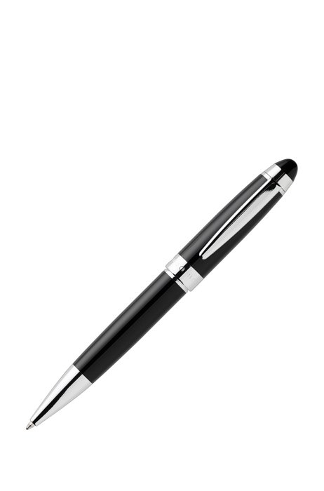 Glossy black and chrome ballpoint pen, Black