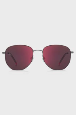 Black-metal sunglasses with red details, Assorted-Pre-Pack