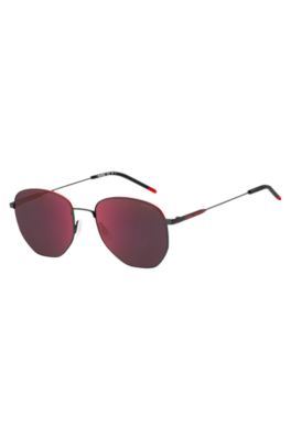 Black-metal sunglasses with red details, Assorted-Pre-Pack