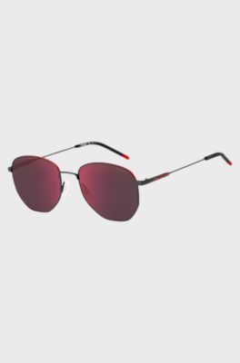 Black-metal sunglasses with red details, Assorted-Pre-Pack