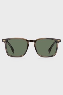 Horn-acetate sunglasses with metal rivets, Assorted-Pre-Pack