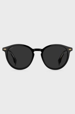 Black-acetate sunglasses with metal rivets, Assorted-Pre-Pack