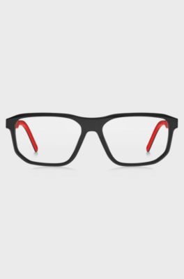 Black-acetate optical frames with rubberised logo, Assorted-Pre-Pack