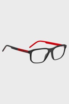 Black-acetate optical frames with rubberised logo, Assorted-Pre-Pack