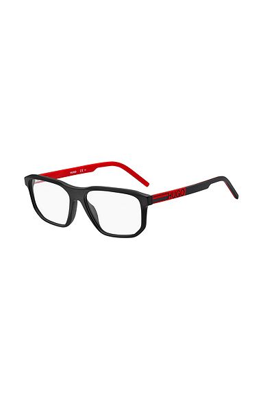 Black-acetate optical frames with rubberised logo, Assorted-Pre-Pack