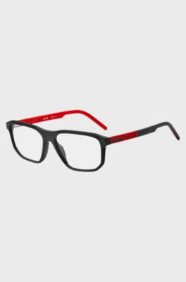 Black-acetate optical frames with rubberised logo, Assorted-Pre-Pack