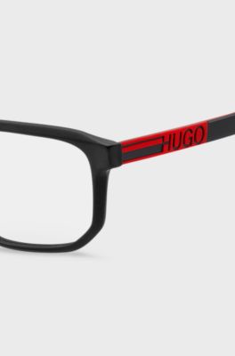 Black-acetate optical frames with rubberised logo, Assorted-Pre-Pack