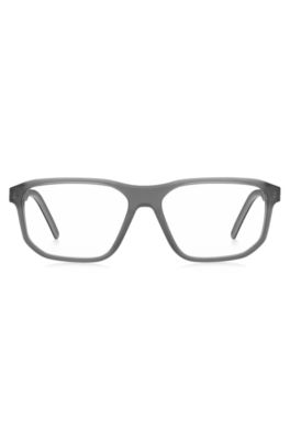 Grey-acetate optical frames with rubberised logo, Assorted-Pre-Pack