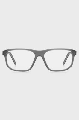 Grey-acetate optical frames with rubberised logo, Assorted-Pre-Pack