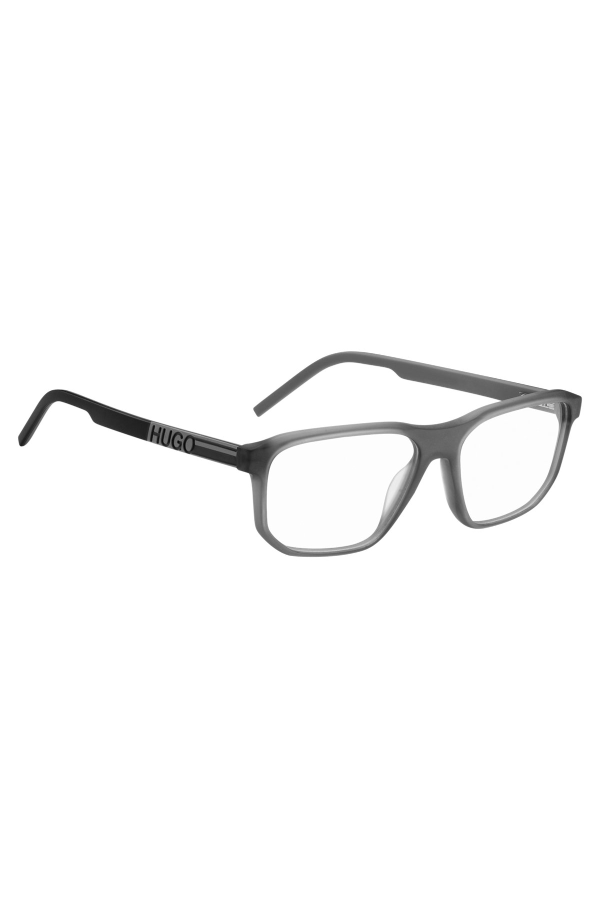 Grey-acetate optical frames with rubberised logo, Assorted-Pre-Pack