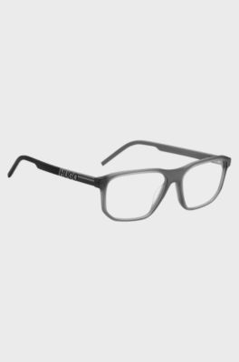 Grey-acetate optical frames with rubberised logo, Assorted-Pre-Pack