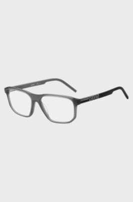 Grey-acetate optical frames with rubberised logo, Assorted-Pre-Pack