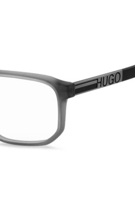 Grey-acetate optical frames with rubberised logo, Assorted-Pre-Pack