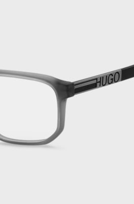 Grey-acetate optical frames with rubberised logo, Assorted-Pre-Pack