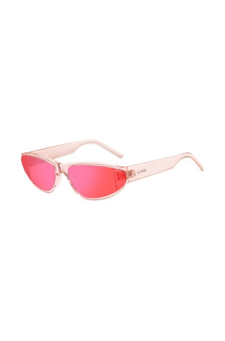 Sonnenbrille aus rosafarbenem Acetat mit tonalen Gläsern, Pink
