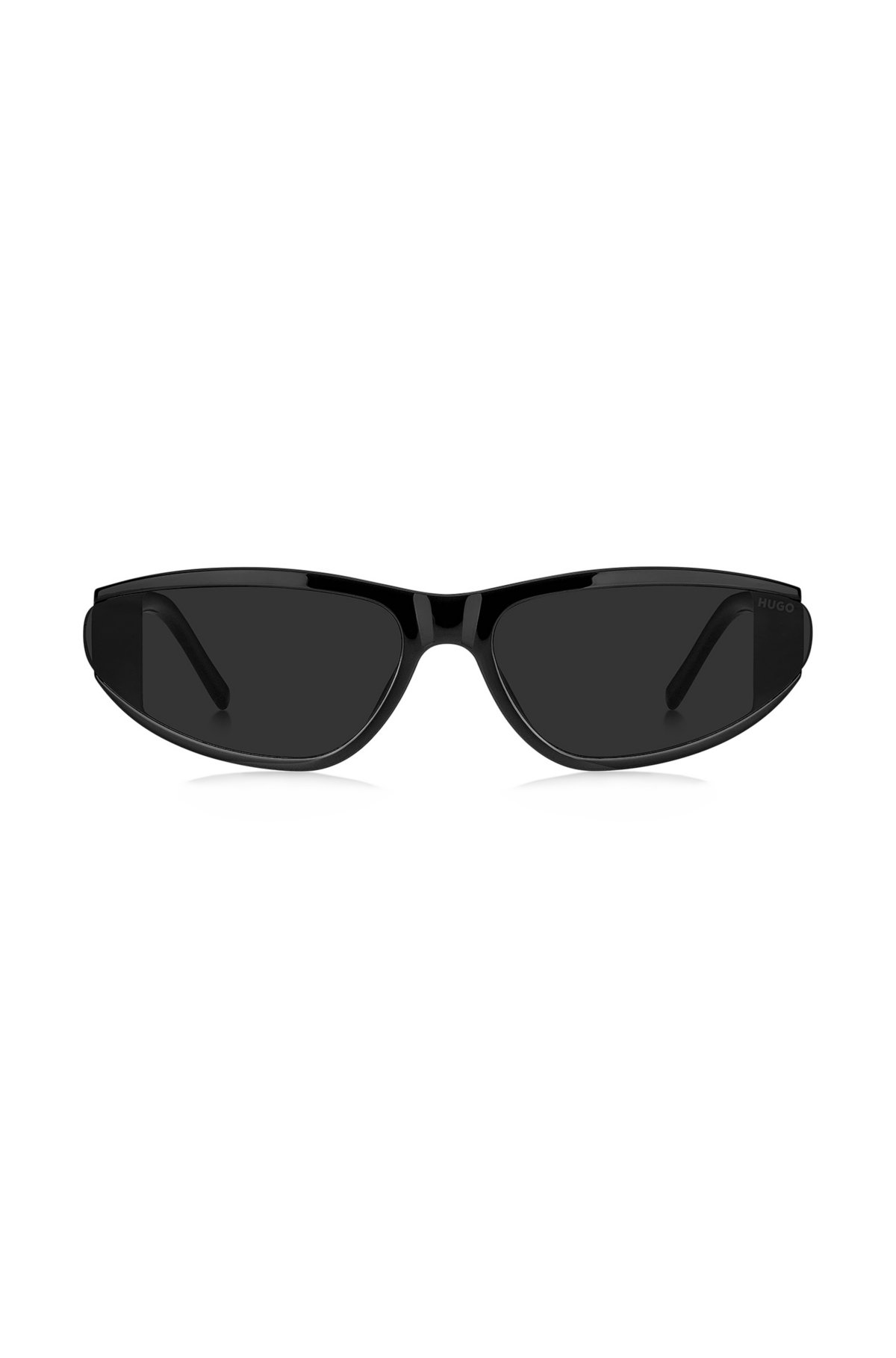 Unisex wraparound-solbriller i gennemsigtig grå logo