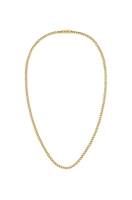 Gold-tone chain necklace with branded magnetic closure, Gold tone