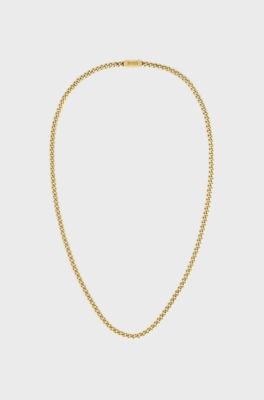 Gold-tone chain necklace with branded magnetic closure, Gold tone