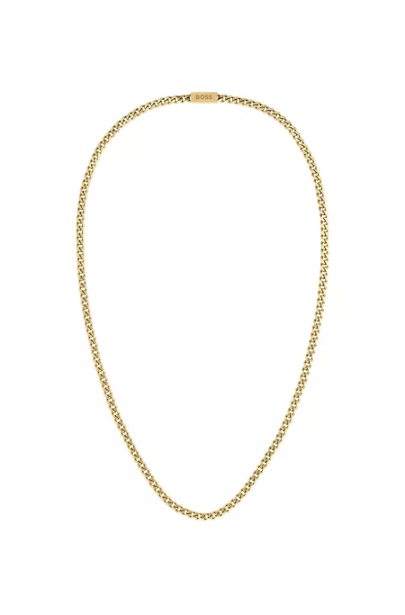 Gold-tone chain necklace with branded magnetic closure
