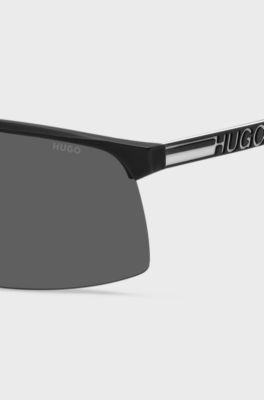 Rubber-logo sunglasses with free lenses, Assorted-Pre-Pack