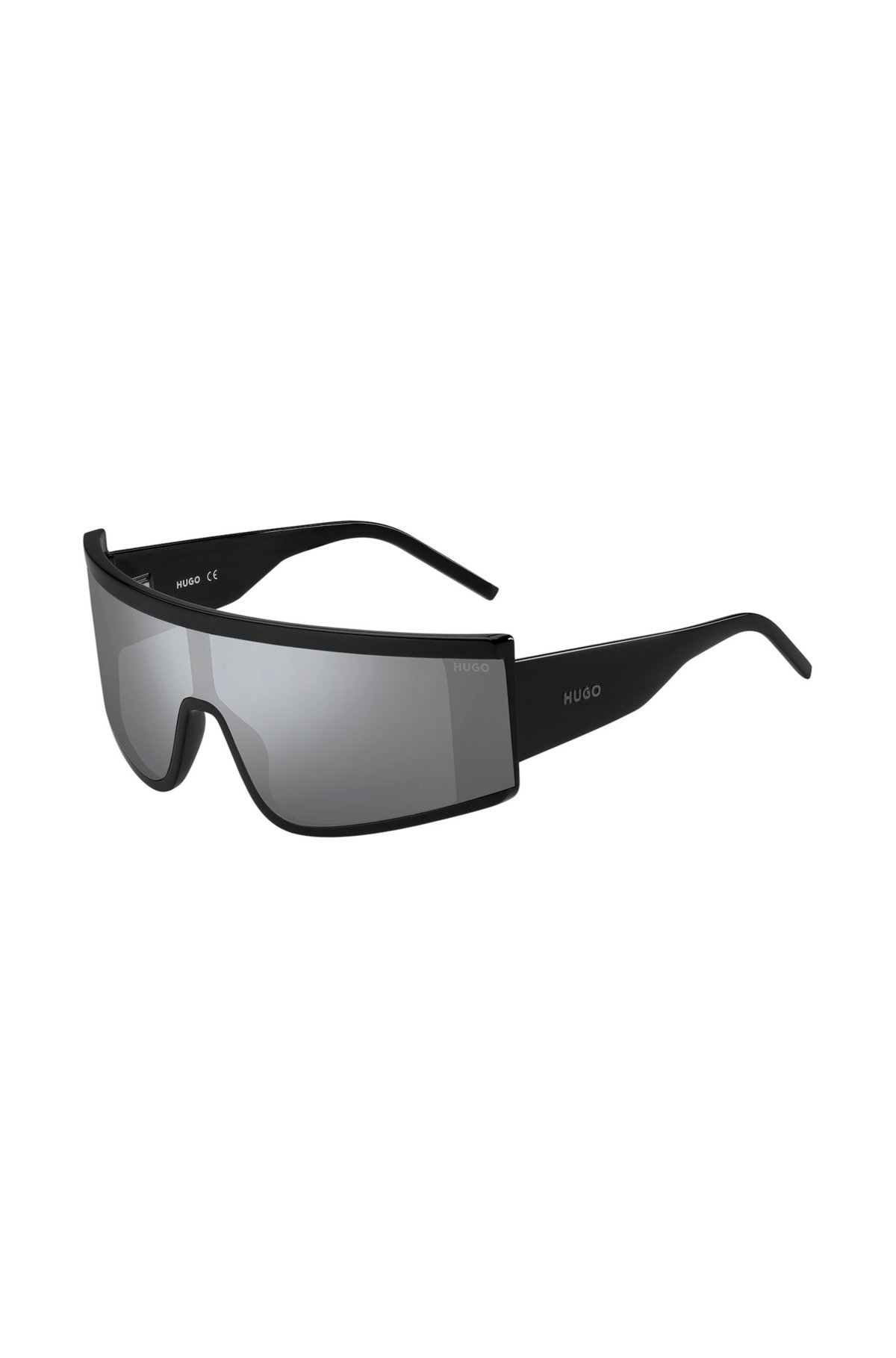 HUGO - Black unisex shield sunglasses with logo